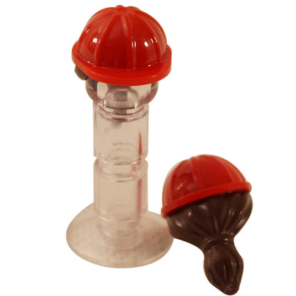 Minifigure, Headgear Helmet Construction with Molded Dark Brown Ponytail Hair Pattern