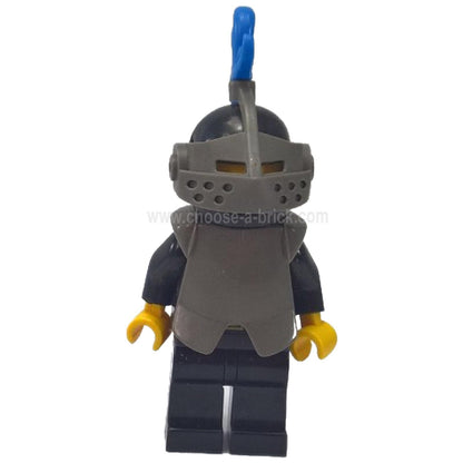 Pechera - Armadura sobre Negro, Negro Casco, Gris Oscuro Visera, Azul Pluma de 3 Plumas (6059) - Lego Minifigura