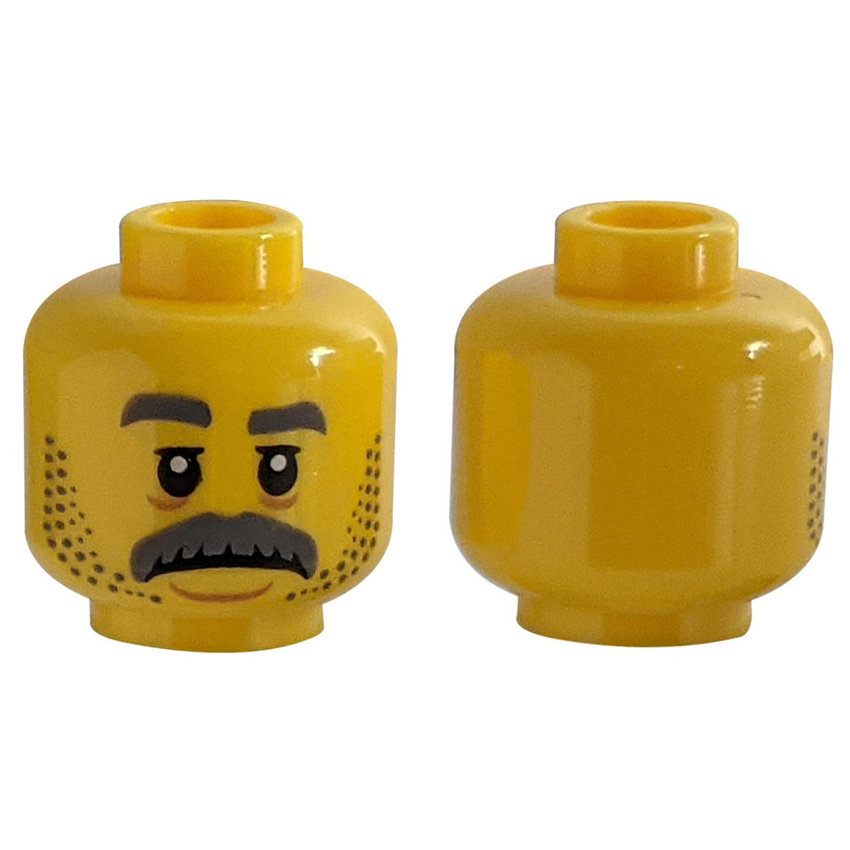 Head - Gray Moustache, Stubble, Sad Face (3626cpb2527)