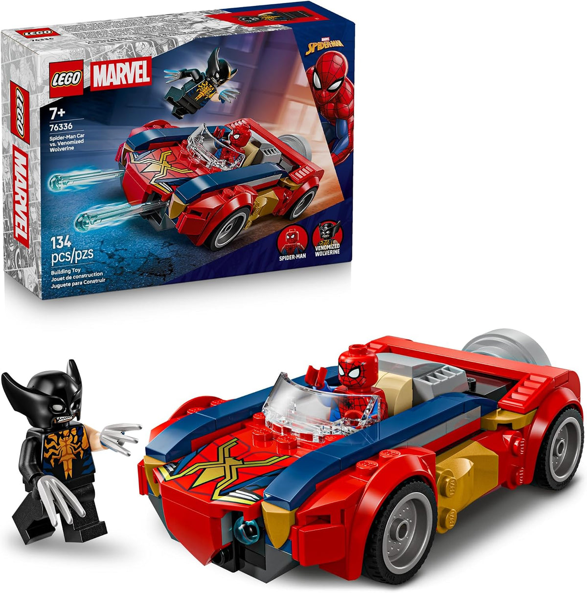 Spider-Man Car vs. Venomized Wolverine 76336
