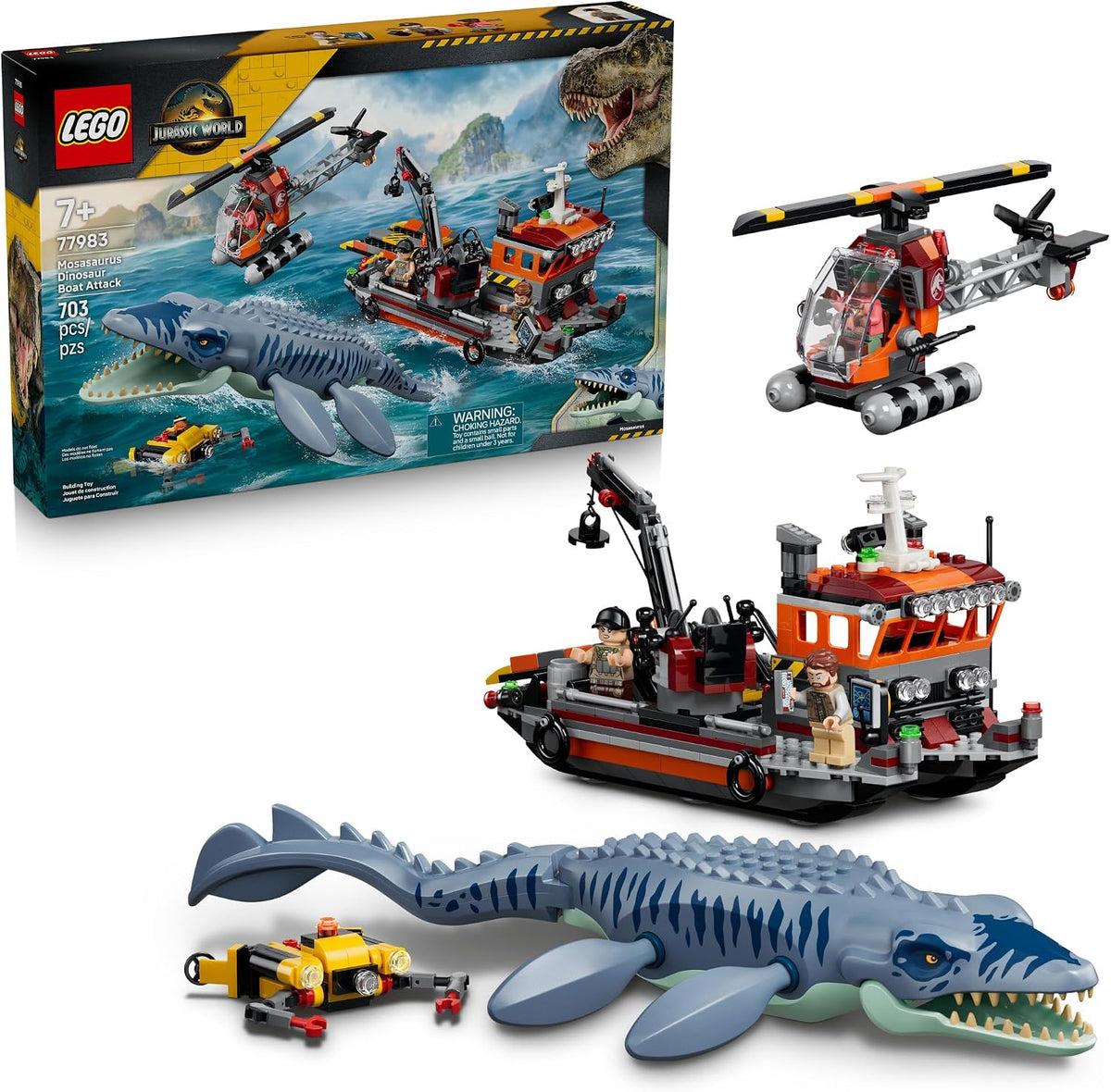 Mosasaurus Dinosaur Boat Attack 77983