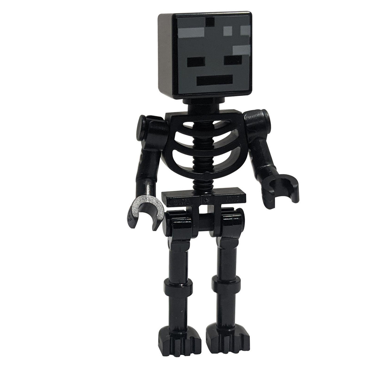 LEGO® Minecraft Wither Skeleton Minifigurka – Světlá Zelená Skeleton s Hranatou Lebkou a Ohnutými Rukama z Netheru.