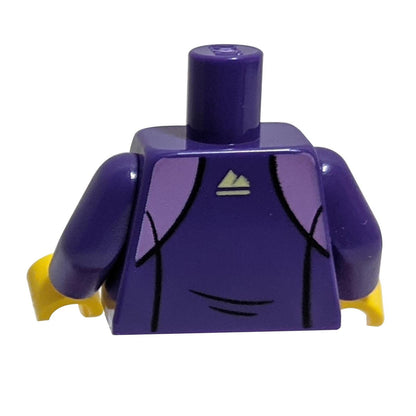 Chándal de torso con cremallera lavanda mediana y logotipo de montaña blanca en el patrón de la espalda / Púrpura oscuro A 