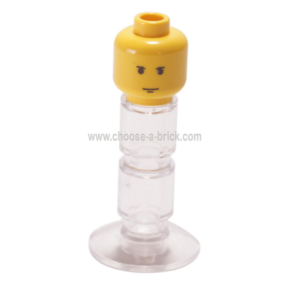  Amarelo Minifigura, Cabeça Masculina Pequena Preto Padrão de Sobrancelhas e Covinha no Queixo - Estudo Aberto Bloqueado - LEGO Peças e Peças