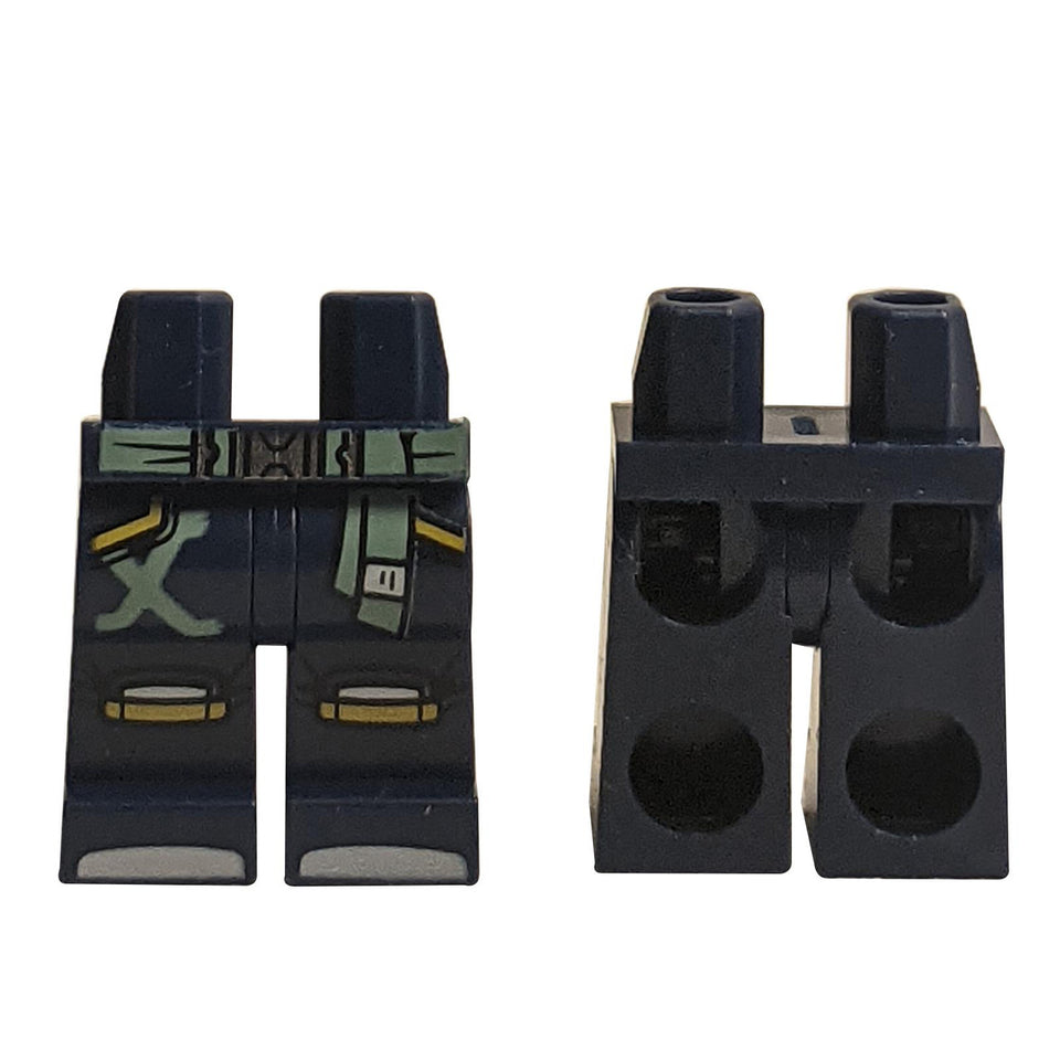 Hips and Legs with Sand Green Sash, Yellow Pockets and Knee Pads, and White Toes Pattern