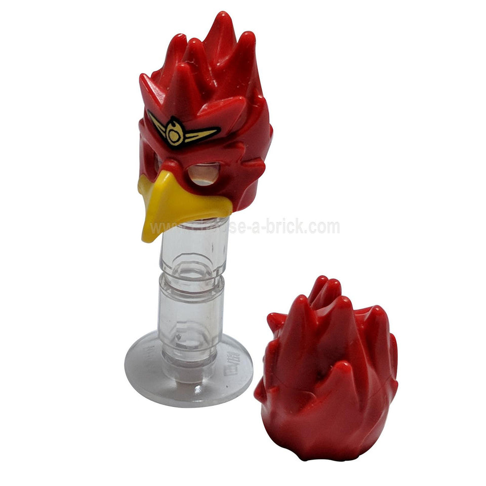 Minifigura, Maschera Copricapo Uccello (Fenice) con Becco Giallo e Piccolo Motivo di Copricapo Dorato 