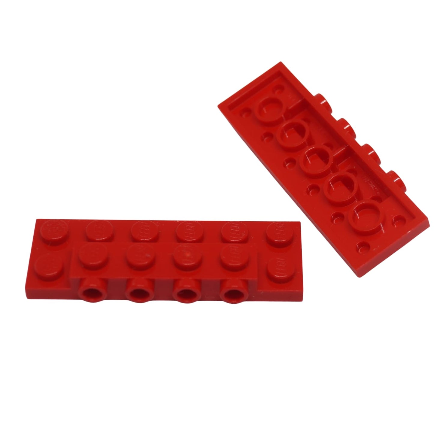 Red plate 2x6x2/3 with 4 side studs part 87609 building piece
