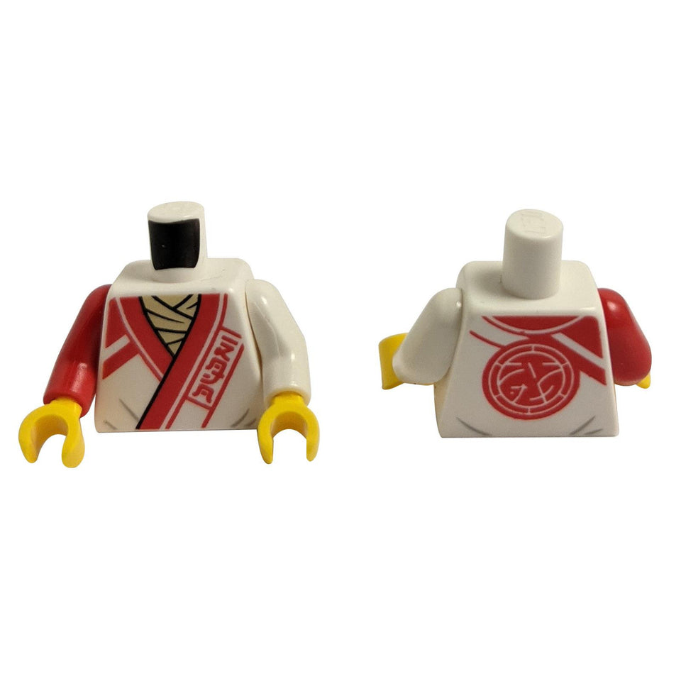 obe com Acabamento Vermelho, Logograma Ninjago 'DOJO', Padrão do Logo Principal nas Costas 