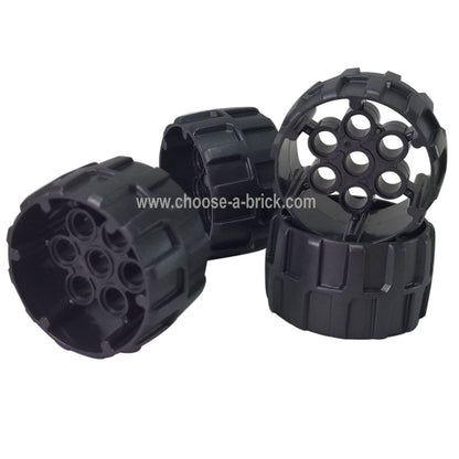 Rueda de Plástico Duro, Estriada con 7 Agujeros de Pasador (37mm D. x 22mm) 