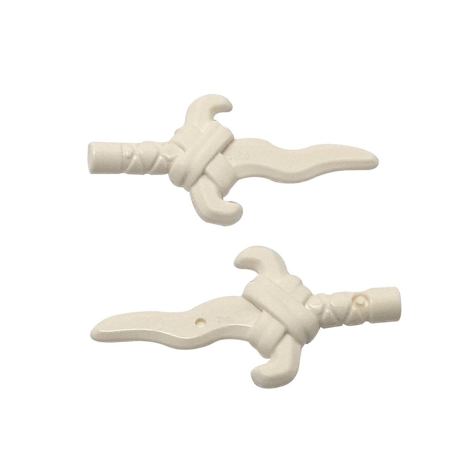 LEGO Bone Knife 2186c, white, front and back view