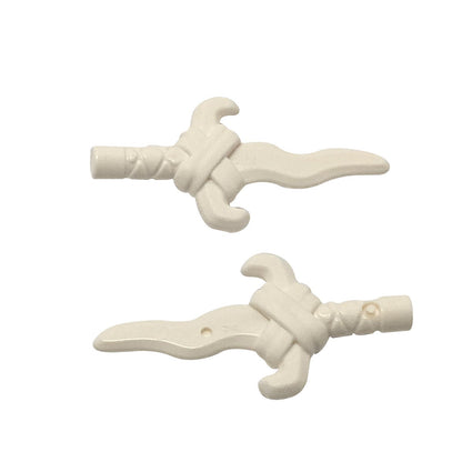 LEGO Bone Knife 2186c, white, front and back view