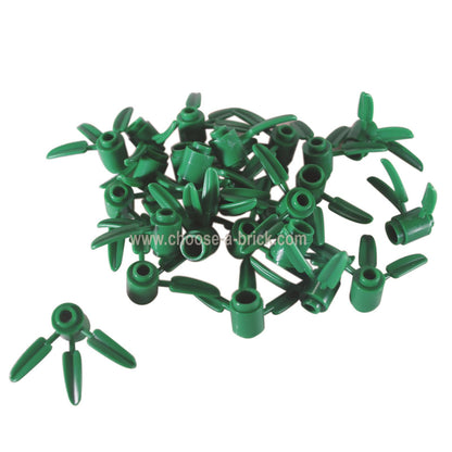 Mattoncino Rotondo 1 x 1 con 3 Foglie di Bambù 
