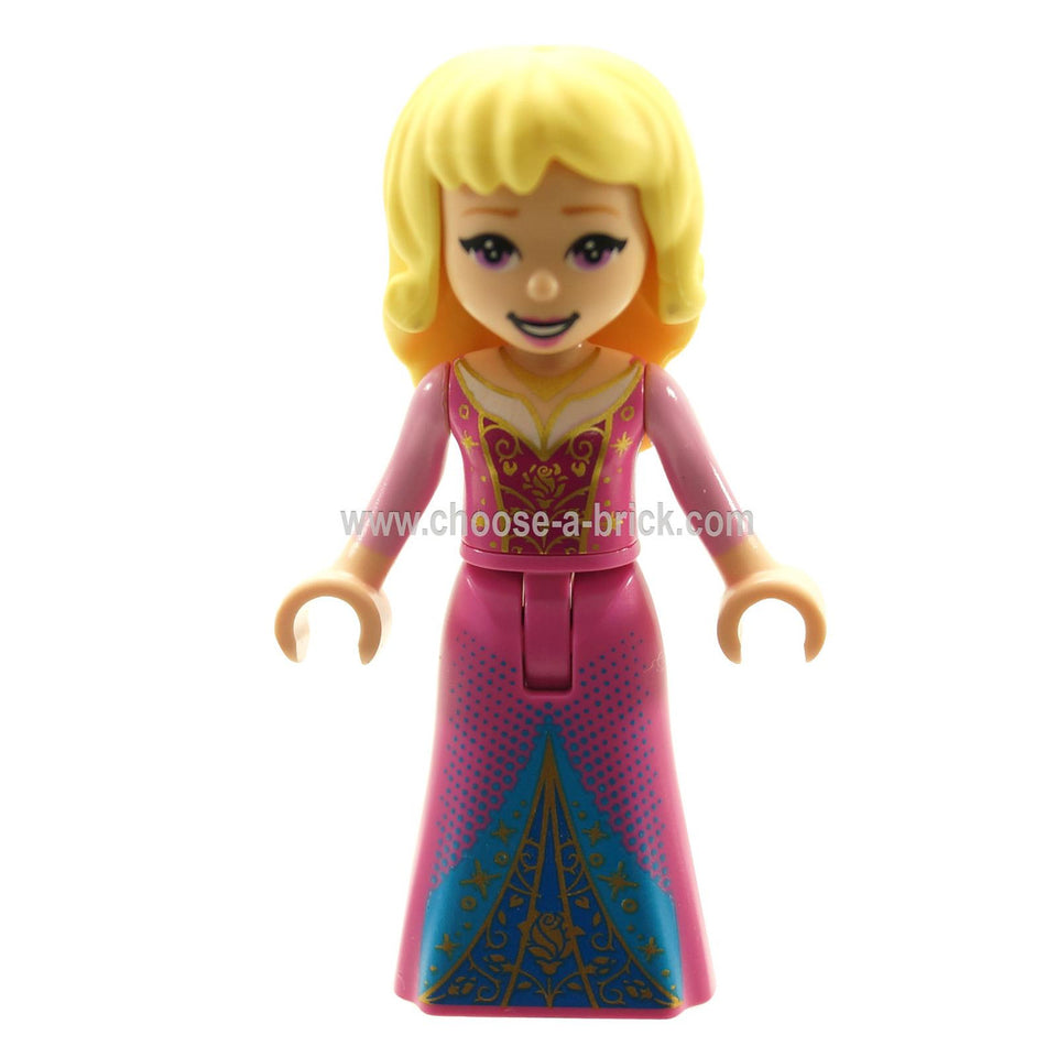 LEGO Minifigura Aurora - Azul y vestido de filigrana dorada - dp105new