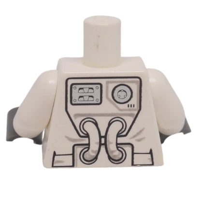 Back of LEGO® 973pb0861c01 City Space astronaut torso with life-support tube printing