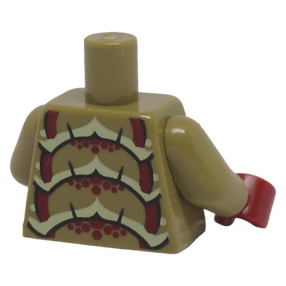 LEGO® Galaxy Squad Buggoid torso 973pb1263c01 with olive green arms and dark red exoskeleton print, back view
