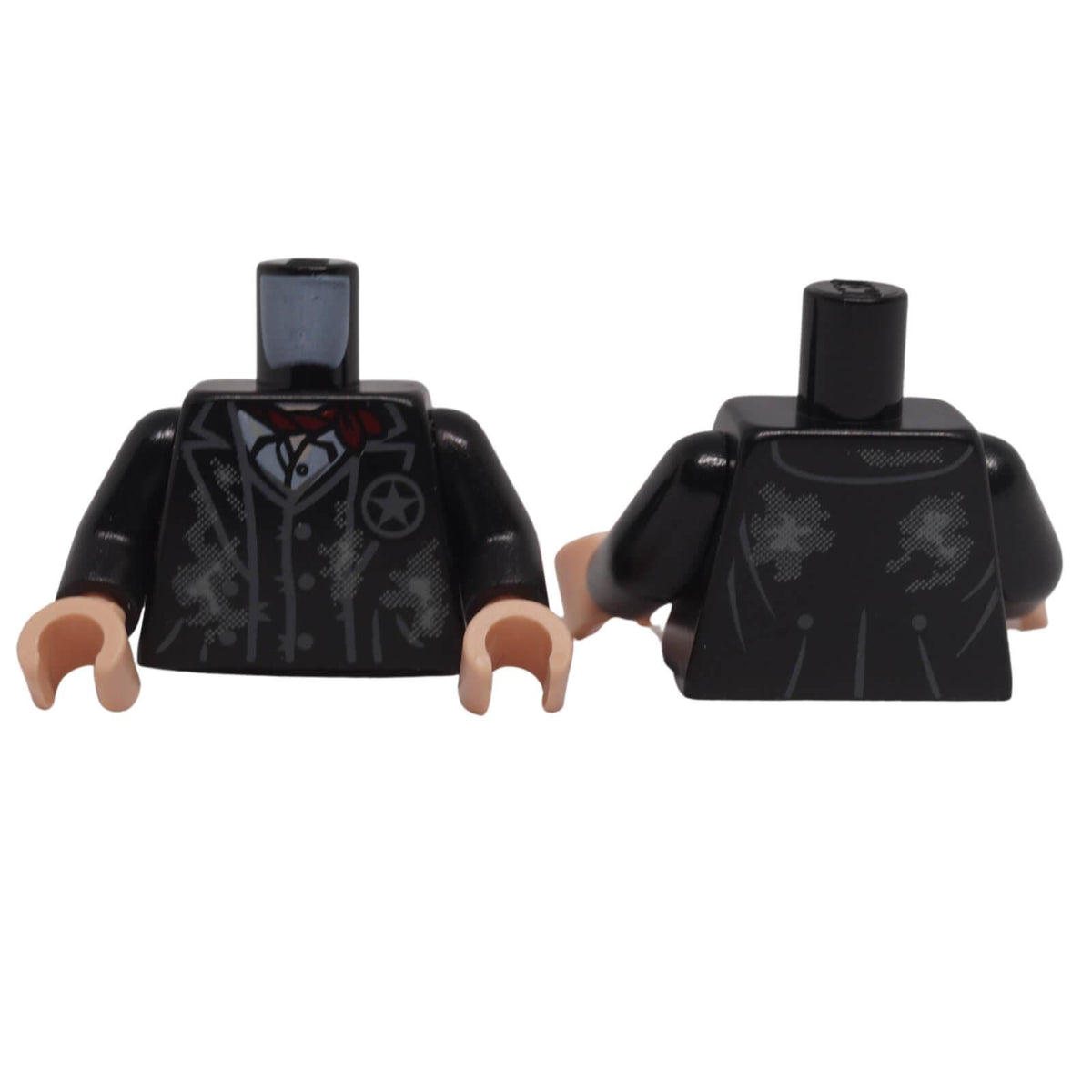 LEGO® torso 973pb1460c01 jacket and vest with star badge and dark red scarf 