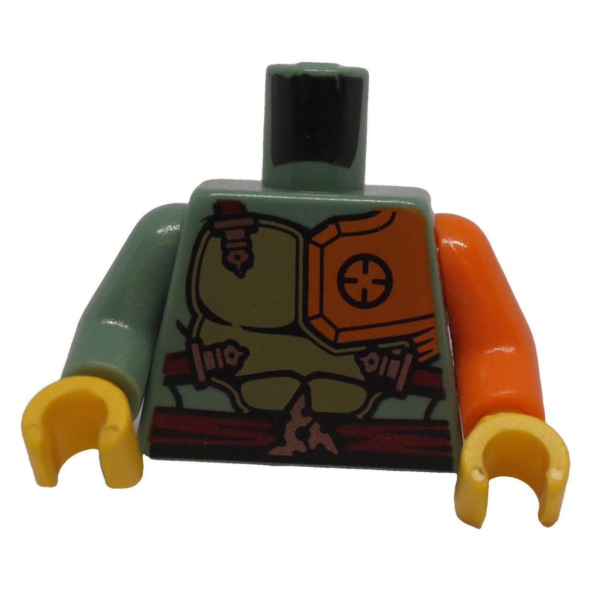 LEGO® NINJAGO olive green and orange armor torso 973pb2136c01 front view
