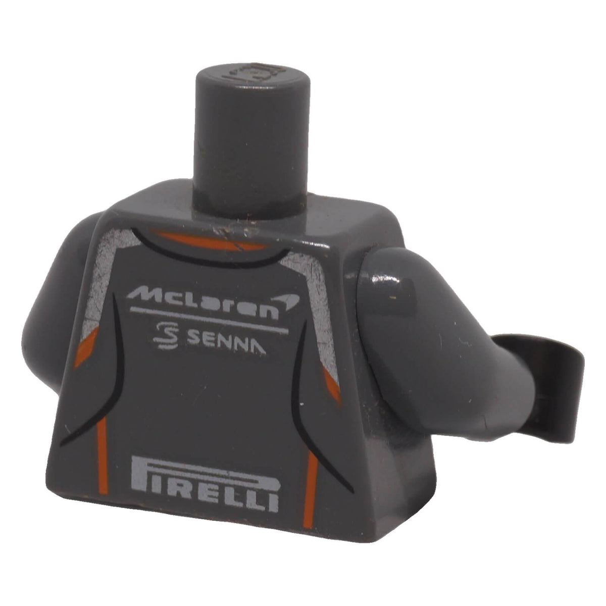 LEGO® McLaren Senna racing torso 973pb3505c01 back with McLaren, SENNA and PIRELLI logos