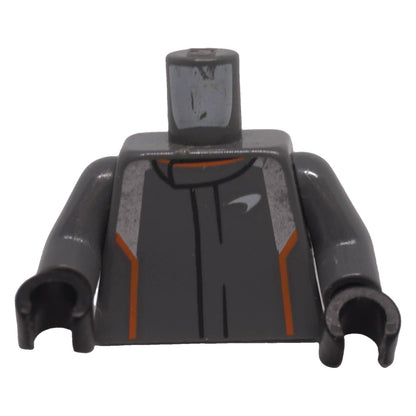 LEGO® McLaren Senna racing torso 973pb3505c01 front with orange and silver stripes
