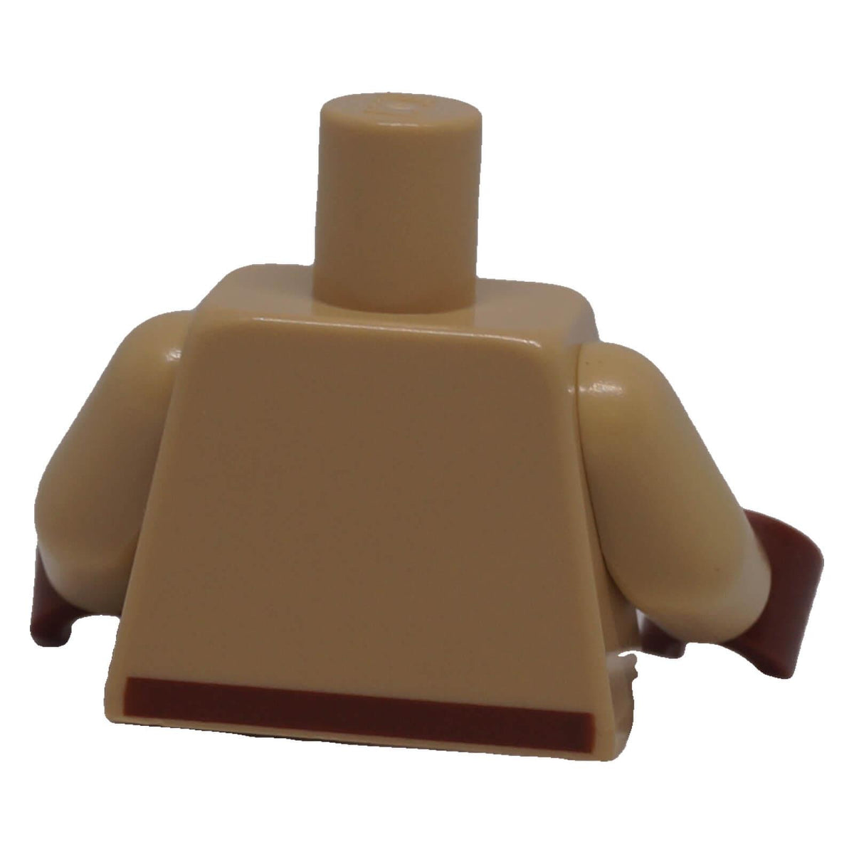 LEGO® Minecraft dark tan pixelated shirt torso with reddish brown belt detail, back view
