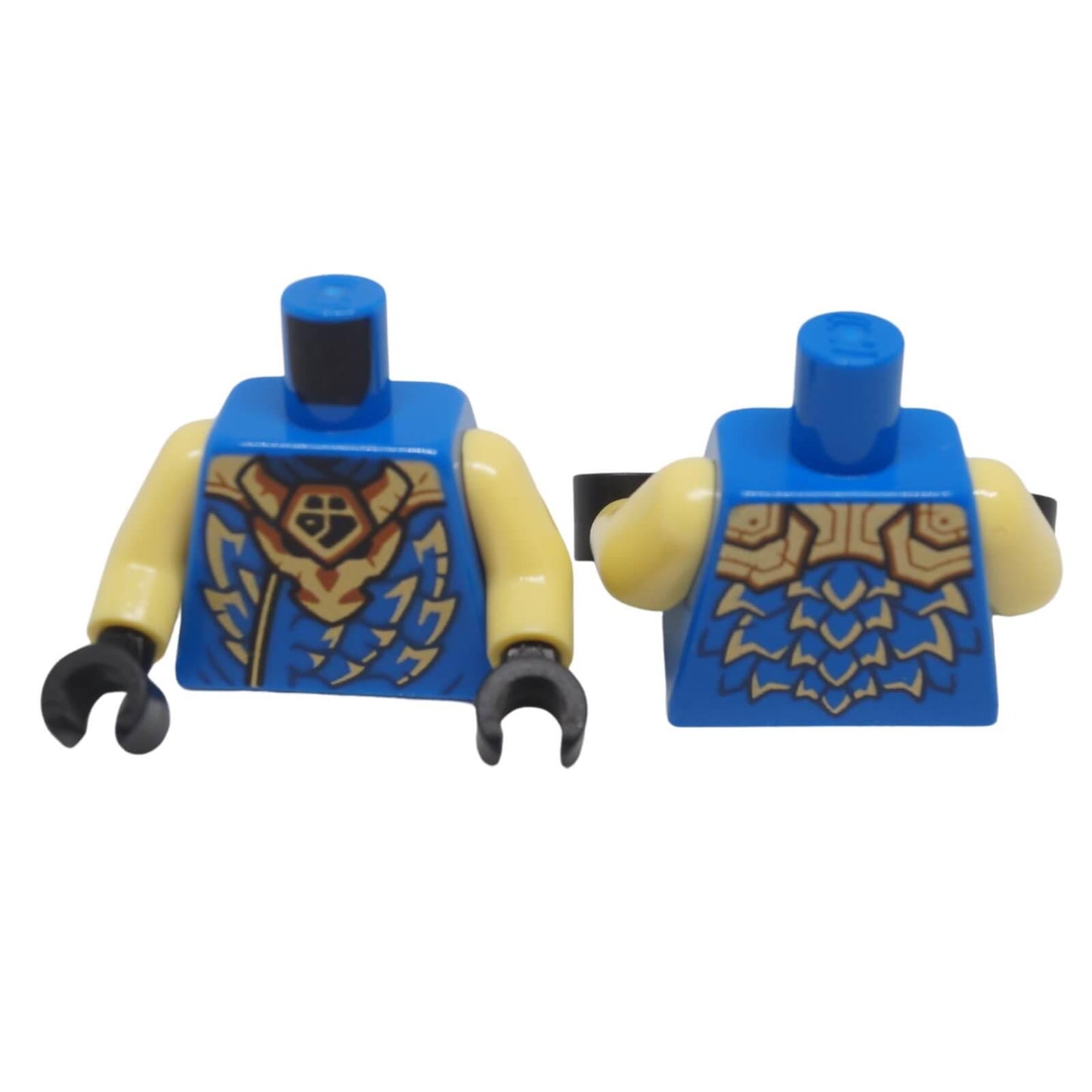 LEGO NINJAGO torso 973pb6528c01 with gold dragon armour, scale pattern and logogram J
