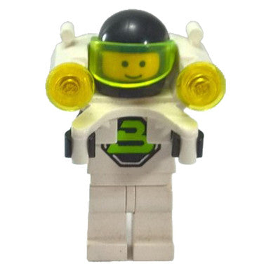 LEGO Blacktron 2 minifigure with jetpack, front view