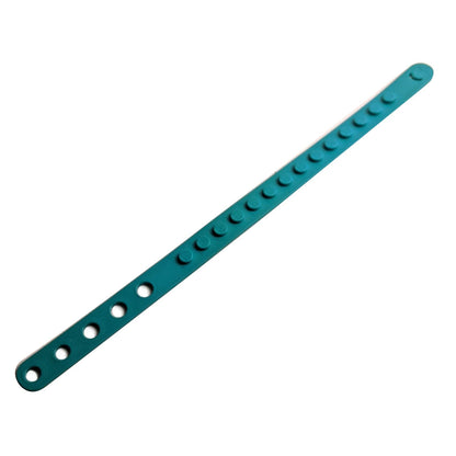 LEGO Bracelet, 1x14 studs, 5 holes, dark turquoise, top view