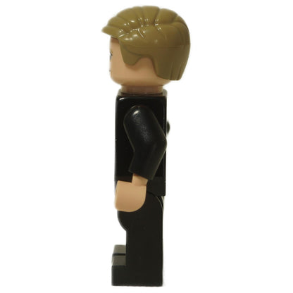 LEGO® Speed Champions James Bond minifigure (sc102) side view showing tuxedo detail and blond hair.