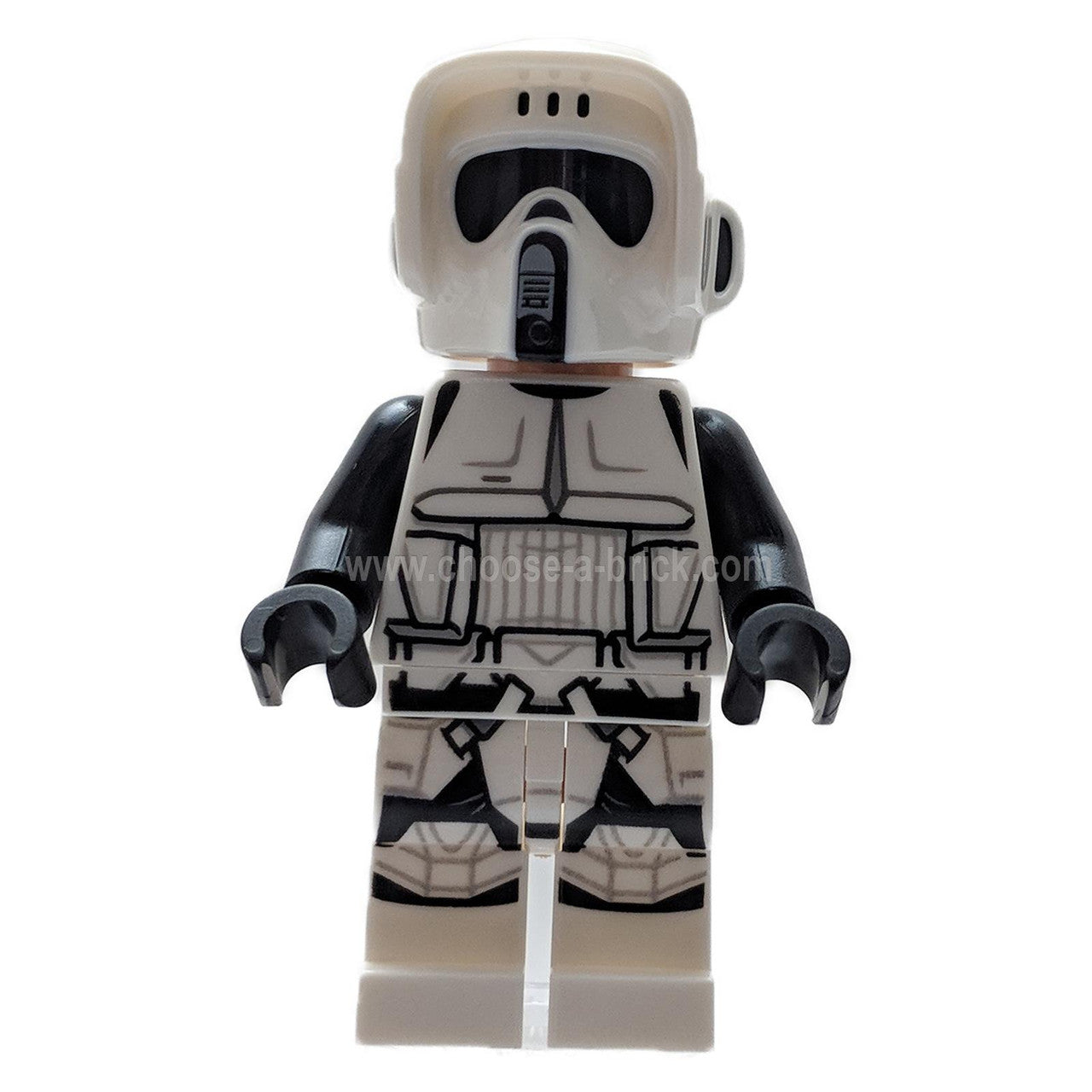 Scout Trooper (Kaksivärinen kypärä, painetut jalat, kurtistettu kulma)