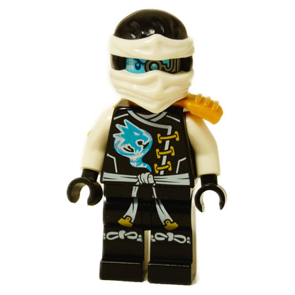 LEGO® NINJAGO Zane minihahmo Skyboundista, musta ninjapuku sinisillä yksityiskohdilla ja pääsidontanauhalla