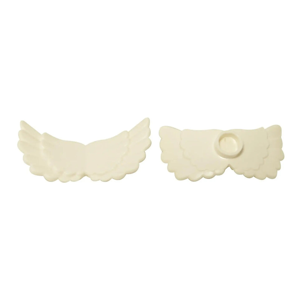 LEGO® minifigure feathered wings with stud holder in white, molded wing accessory for angels, birds, and fantasy figures