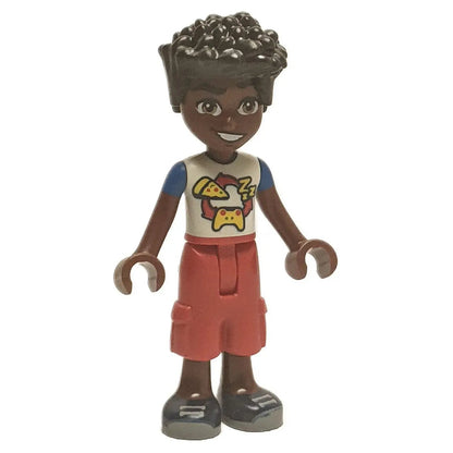 Muñeca Zac Mini de Friends con Camiseta Divertida de Pizza y Controlador 