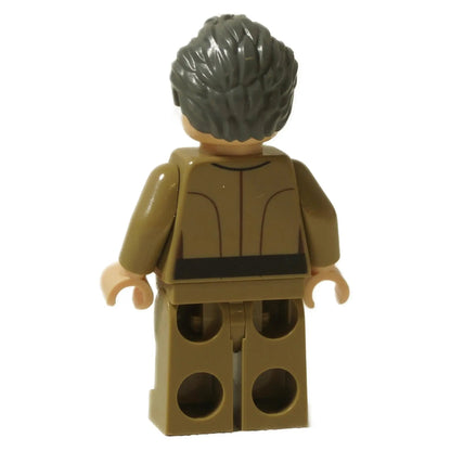 LEGO® Star Wars Grand Moff Tarkin minifigure (sw0741) back view with dark tan uniform and printed belt detail.