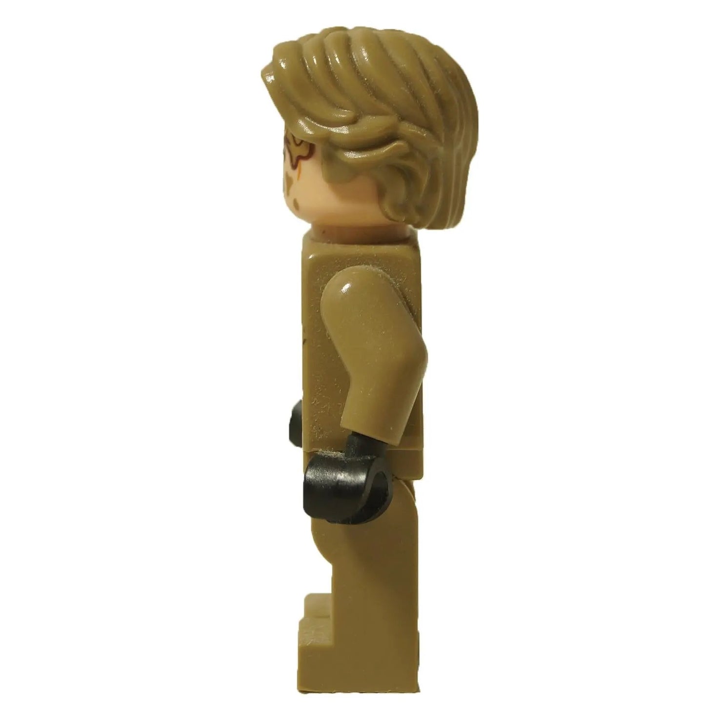LEGO® Star Wars Han Solo – minifigura de Mudtrooper (sw0934) vista lateral mostrando uniforme color arena y guantes negros.