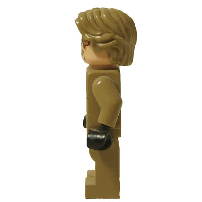 LEGO® Star Wars Han Solo – minifigura de Mudtrooper (sw0934) vista lateral mostrando uniforme color arena y guantes negros.