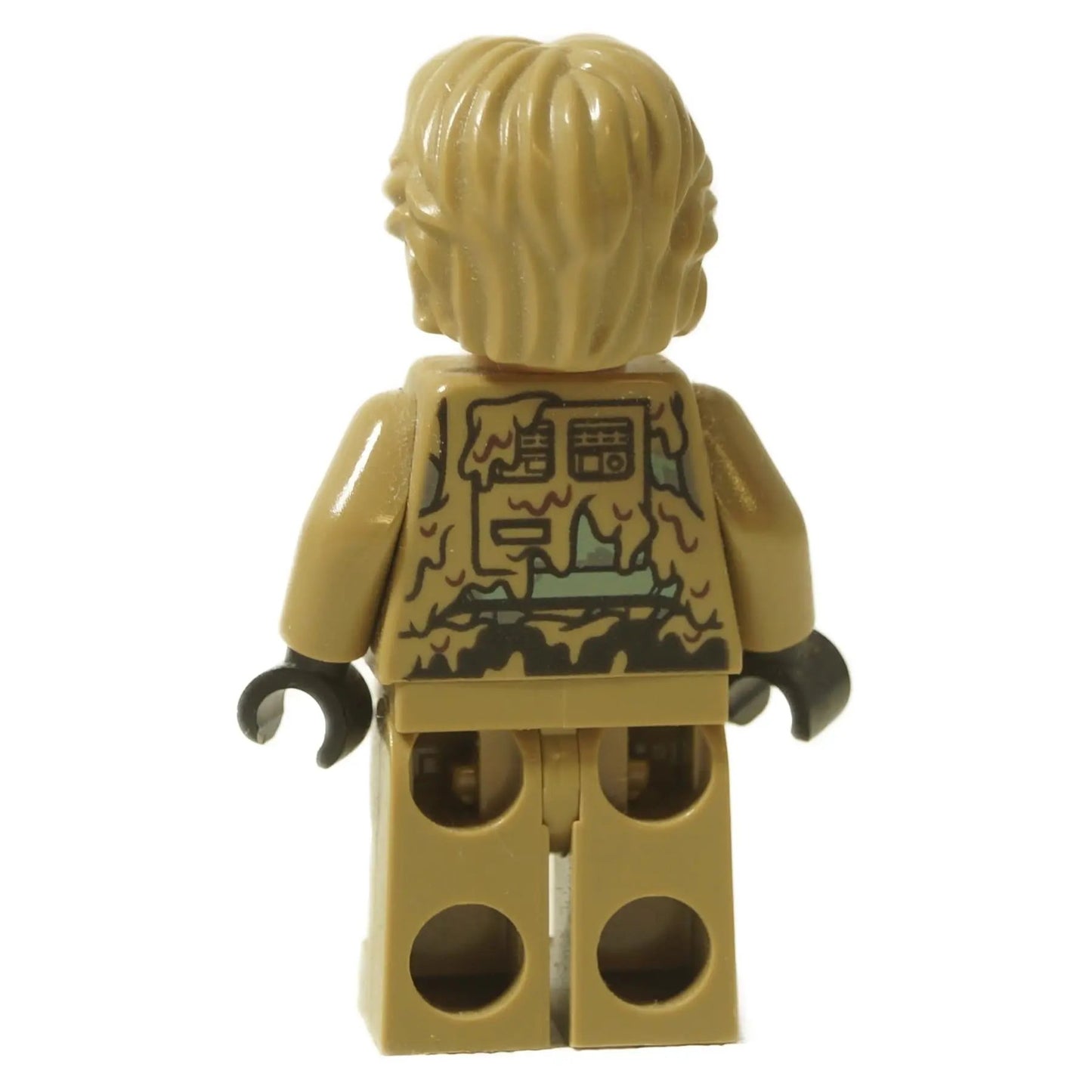 LEGO® Star Wars Han Solo – minifigura de Mudtrooper (sw0934) vista trasera mostrando impresión del torso sucio y cabello color arena.