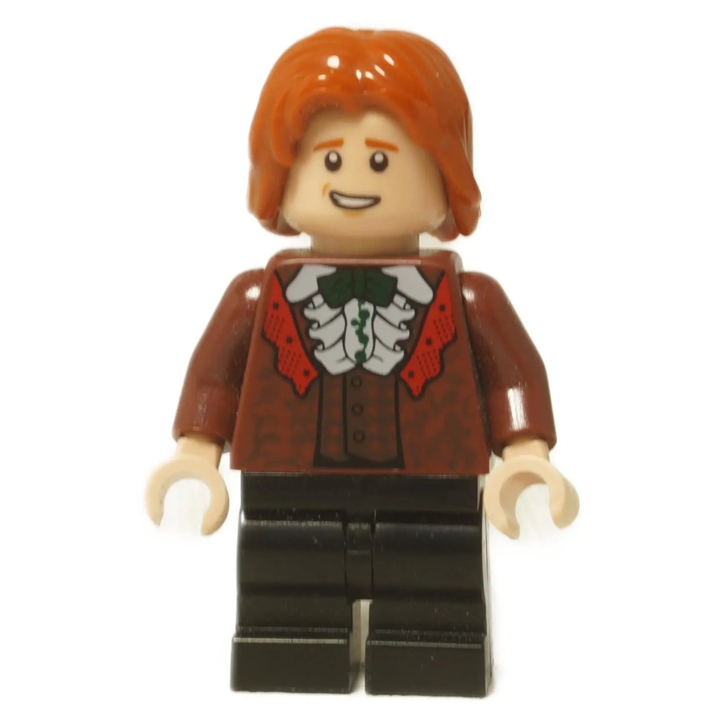 LEGO® Minifigura de Harry Potter Ron Weasley (hp185) vistiendo su túnica de gala arrugada de color marrón rojizo para el Baile de Yule.