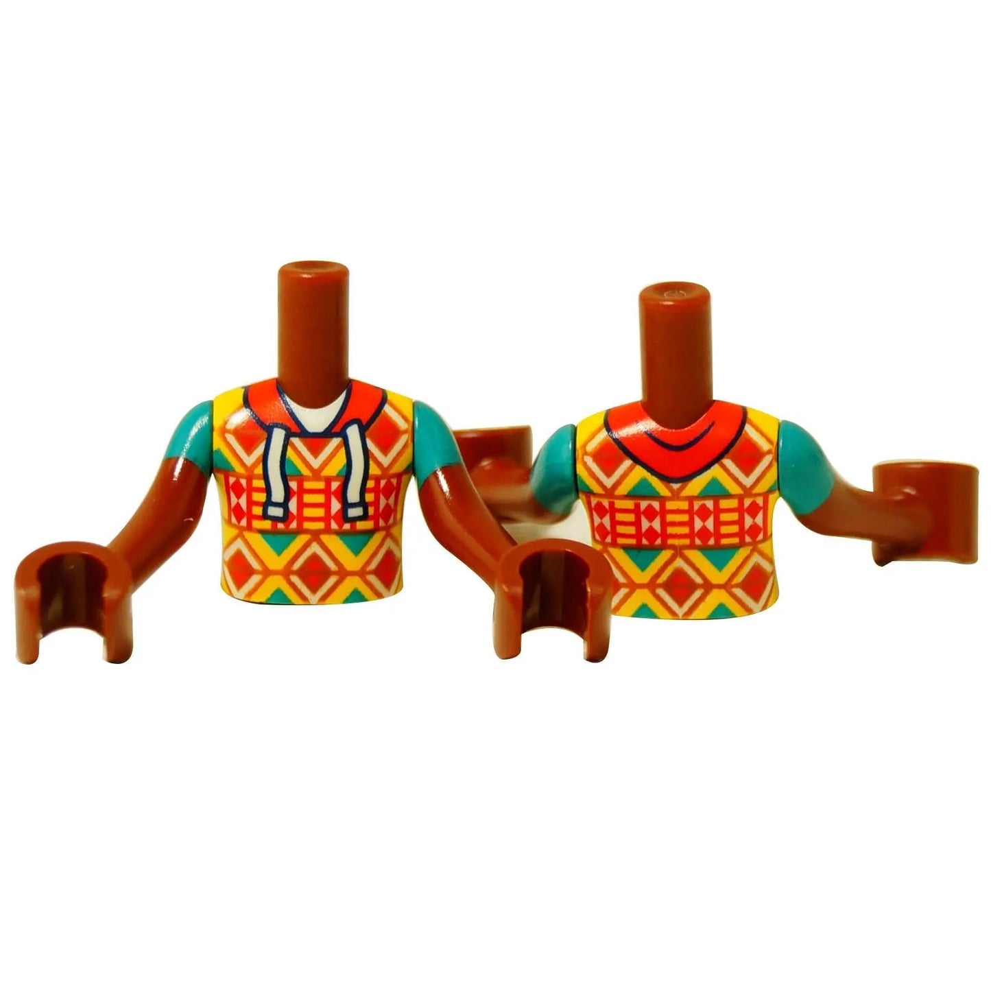 LEGO® Friends Olly minidoll torso with geometric hoodie design, decorated hoodie outfit torso piece
