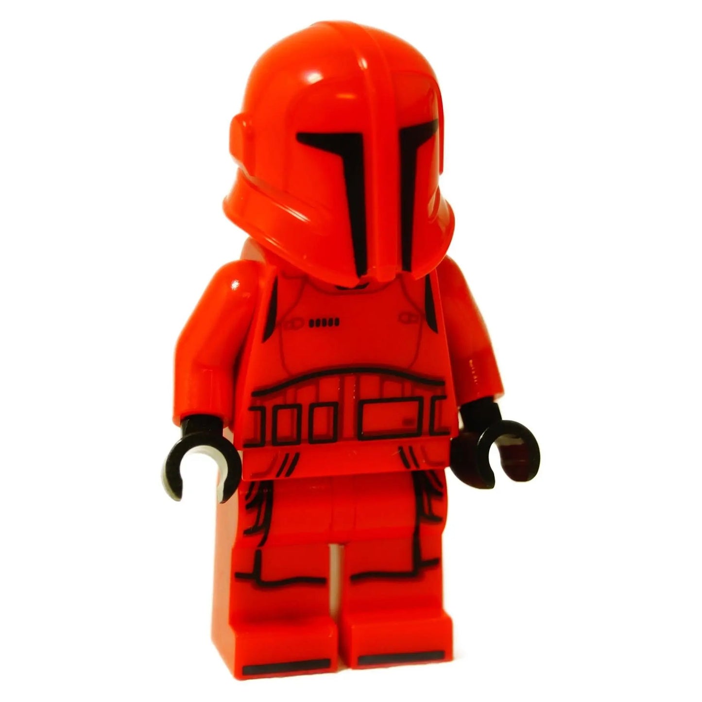 Front view of LEGO Star Wars Imperial Praetorian Guard minifigure (sw1343) in bright red armor and helmet.