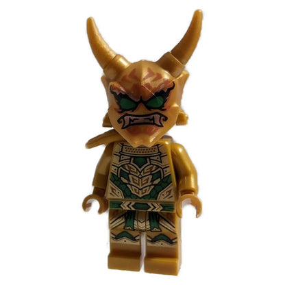 LEGO® Ninjago Golden Oni Lloyd (njo774) minifigure – front view, featuring intricate gold and green armor with a fierce Oni mask.