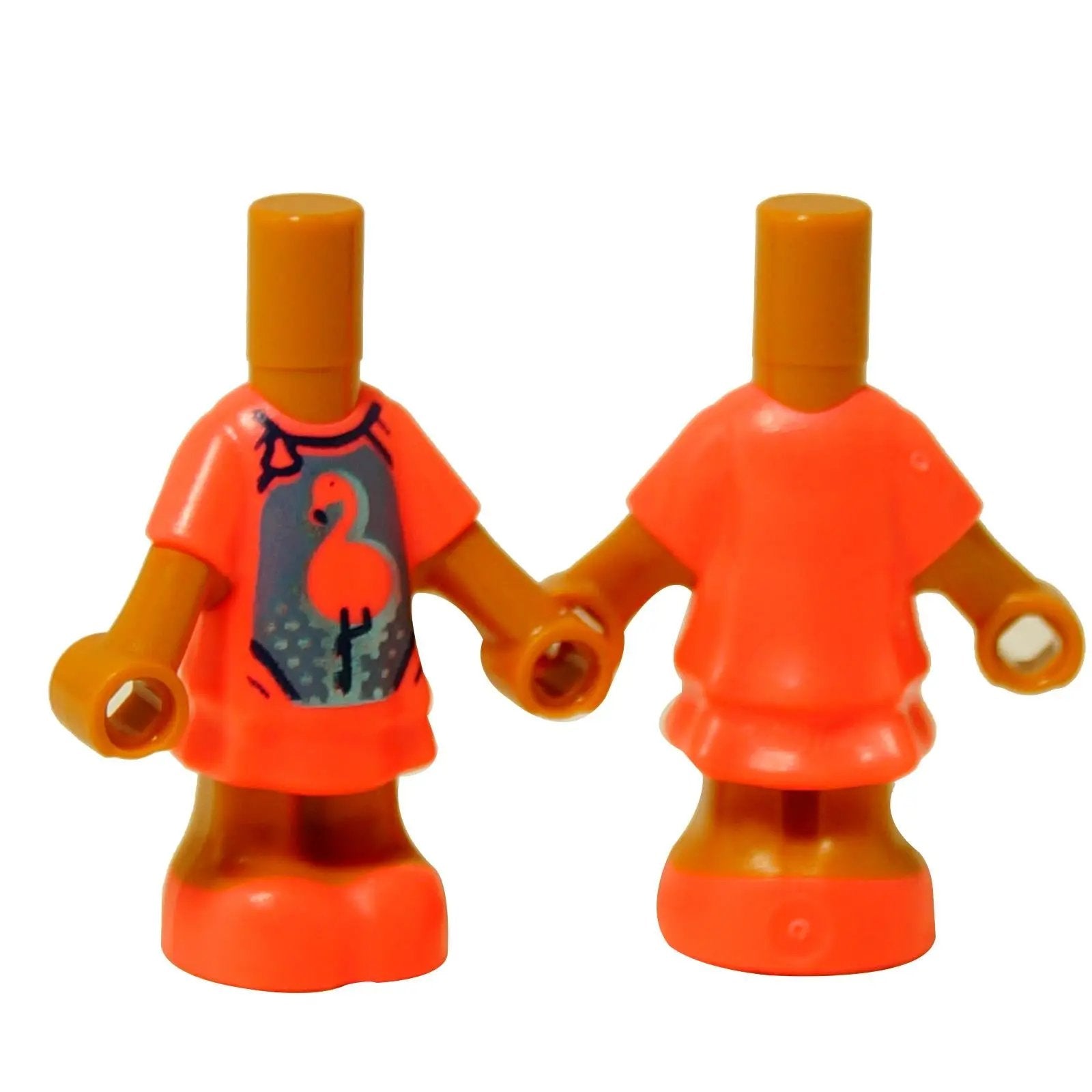 LEGO® vestido de coral para micro-muñecas con patrón de traje de baño de flamenco, pieza de vestido mini impresa para figuras de micro-muñecas