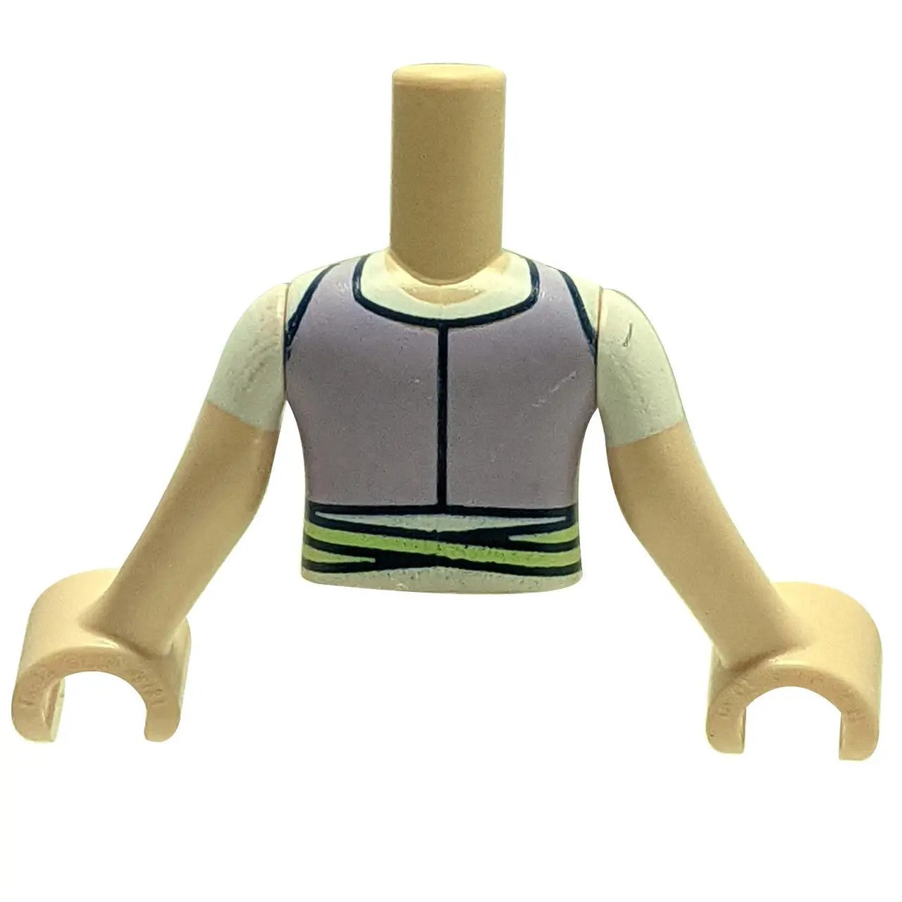 Mini Doll Torso with lavender Top and Heart Detail
