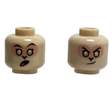 Minifigure Kepala - Alien Dua Sisi 
