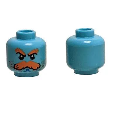 Minifigure Kepala dengan Kening & Misai Jingga 