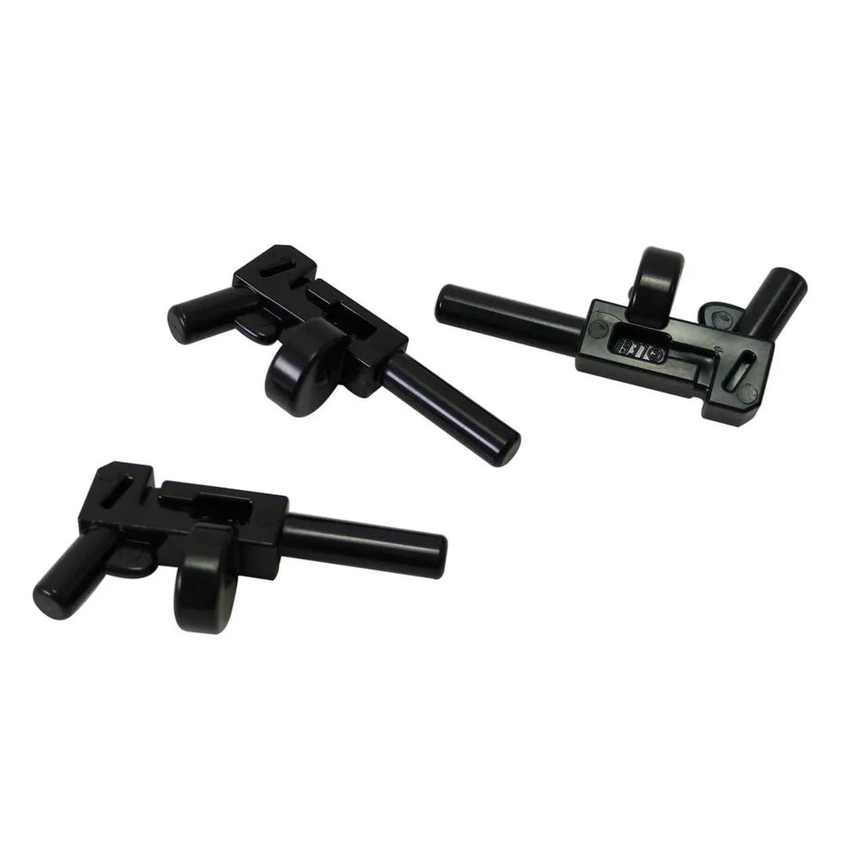 Minifigura, Arma Pistola, Pistola Automática de Cañón Largo y Cargador Redondo (Tommy Gun) 