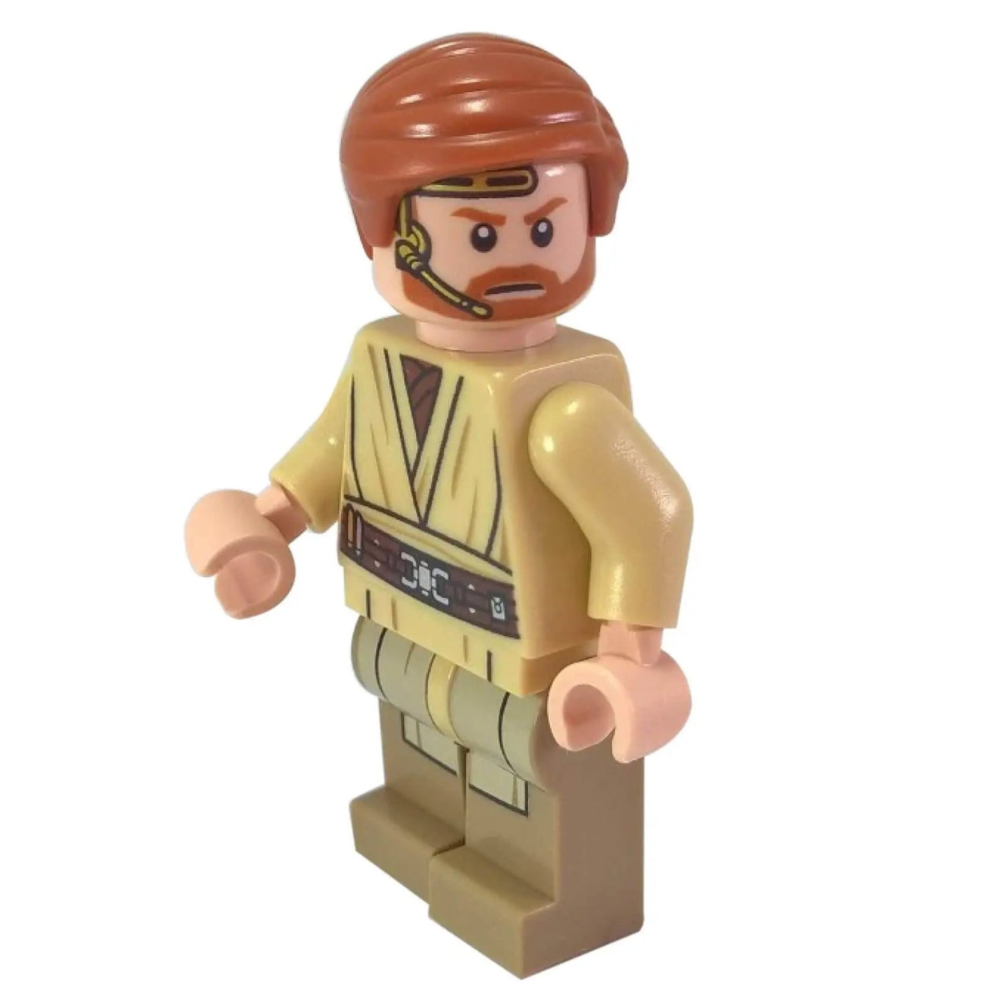 LEGO® Star Wars Obi-Wan Kenobi Minifigur (sw0704) – Seitenansicht, Headset & bedruckte Beine