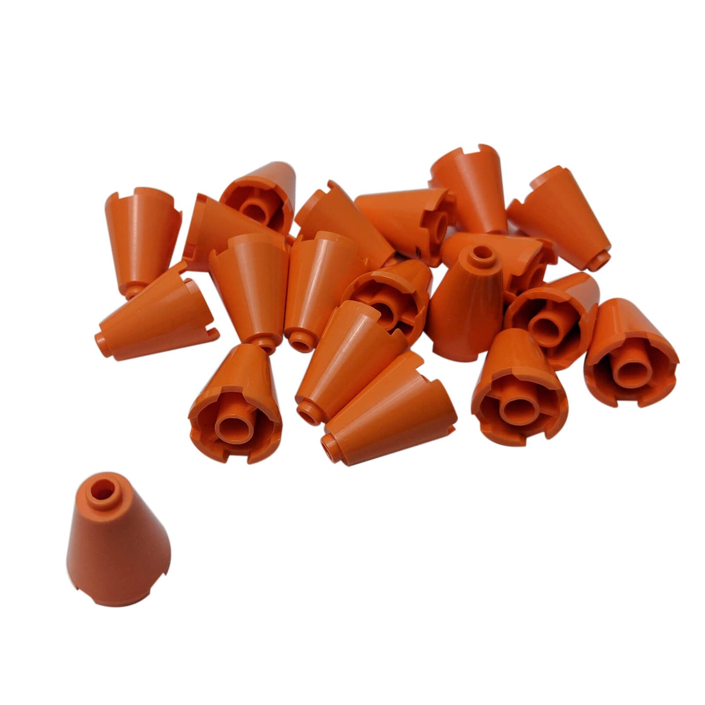 Pearl gold cone 2 x 2 x 2 3942c with completely open stud top for decorative builds