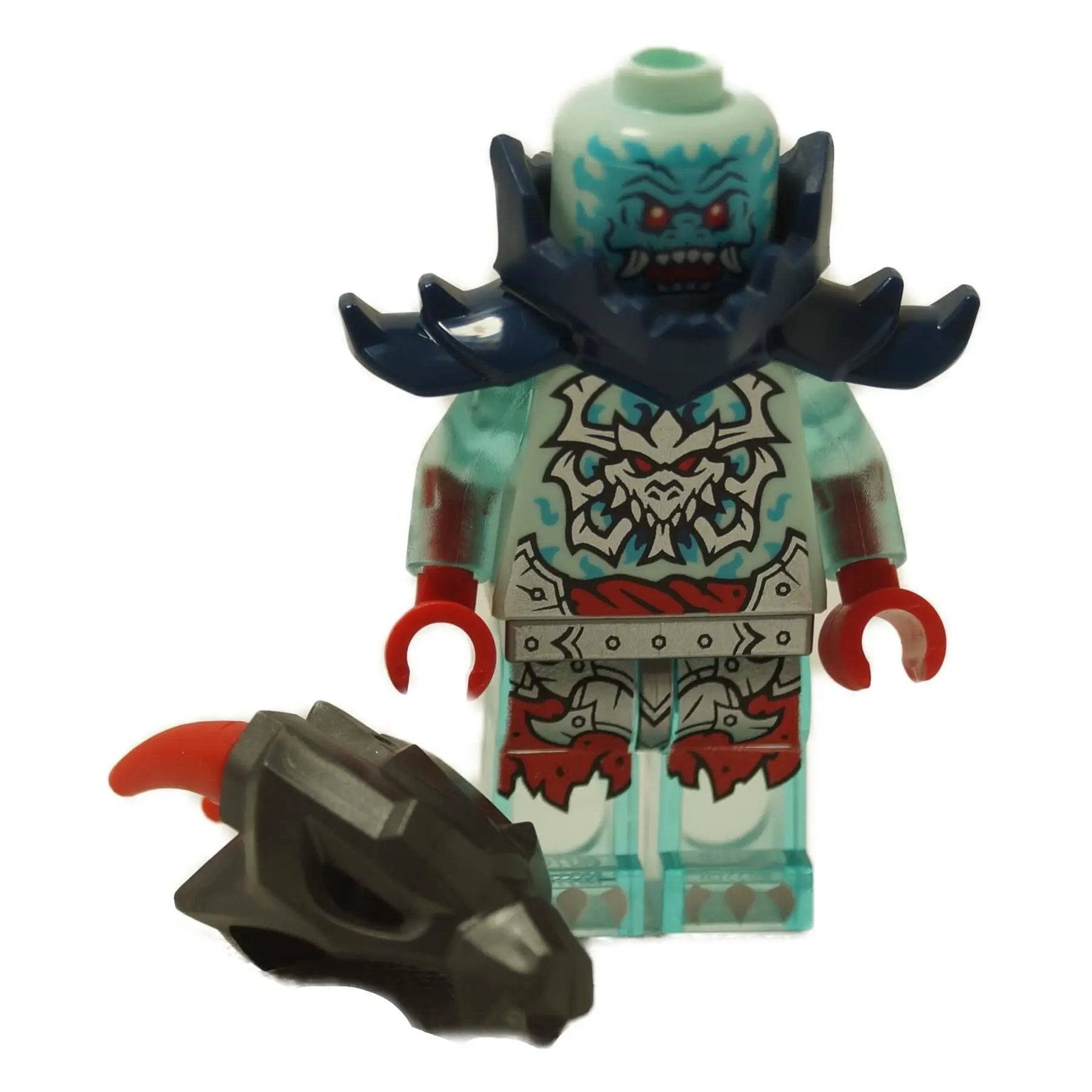 LEGO® NINJAGO Spectral Dragonian Scout minifigure from Dragons Rising 2025 with translucent legs and horned helmet from set 71838 no helm on