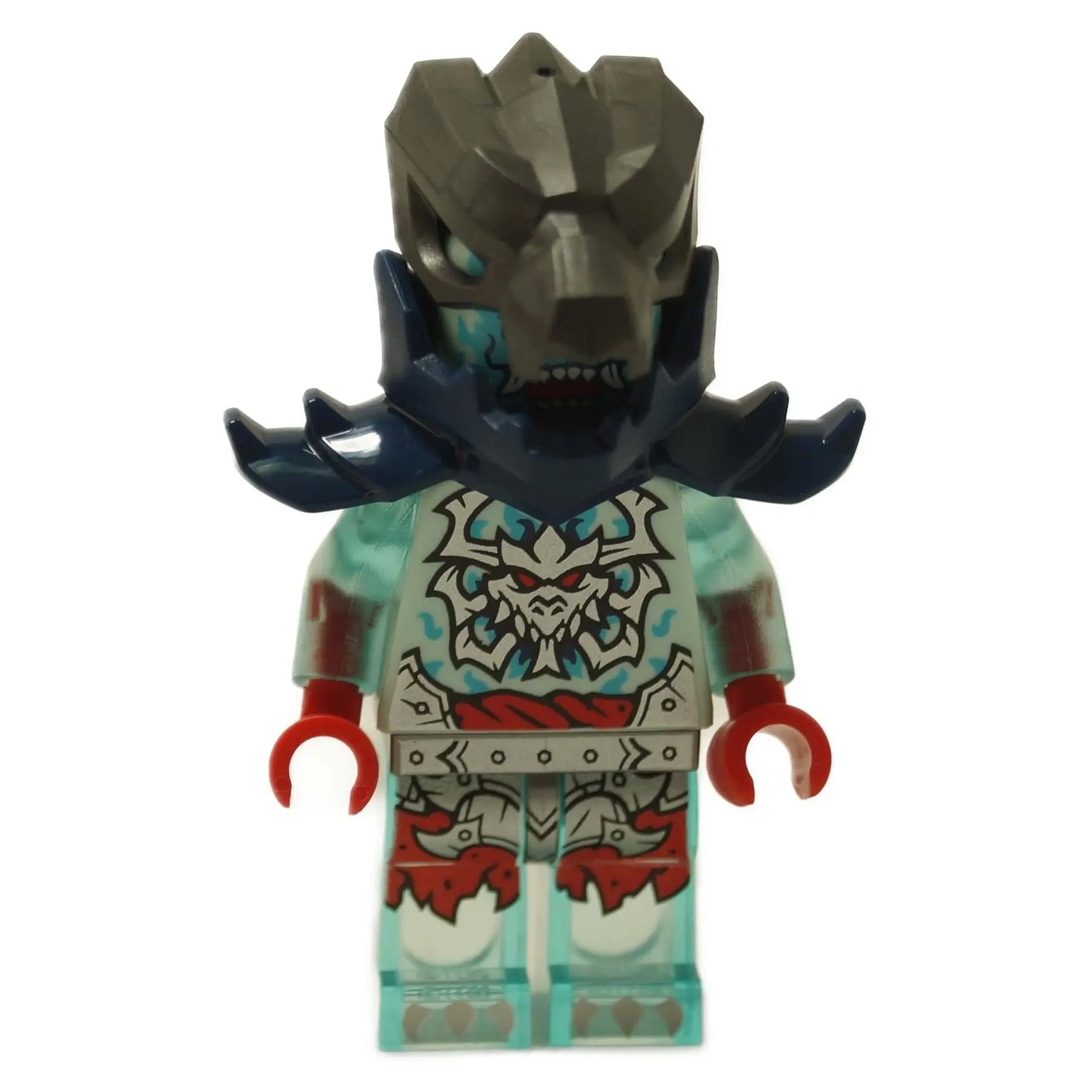LEGO® NINJAGO Spectral Dragonian Scout minifigure from Dragons Rising 2025 with translucent legs and horned helmet from set 71838 - no sword