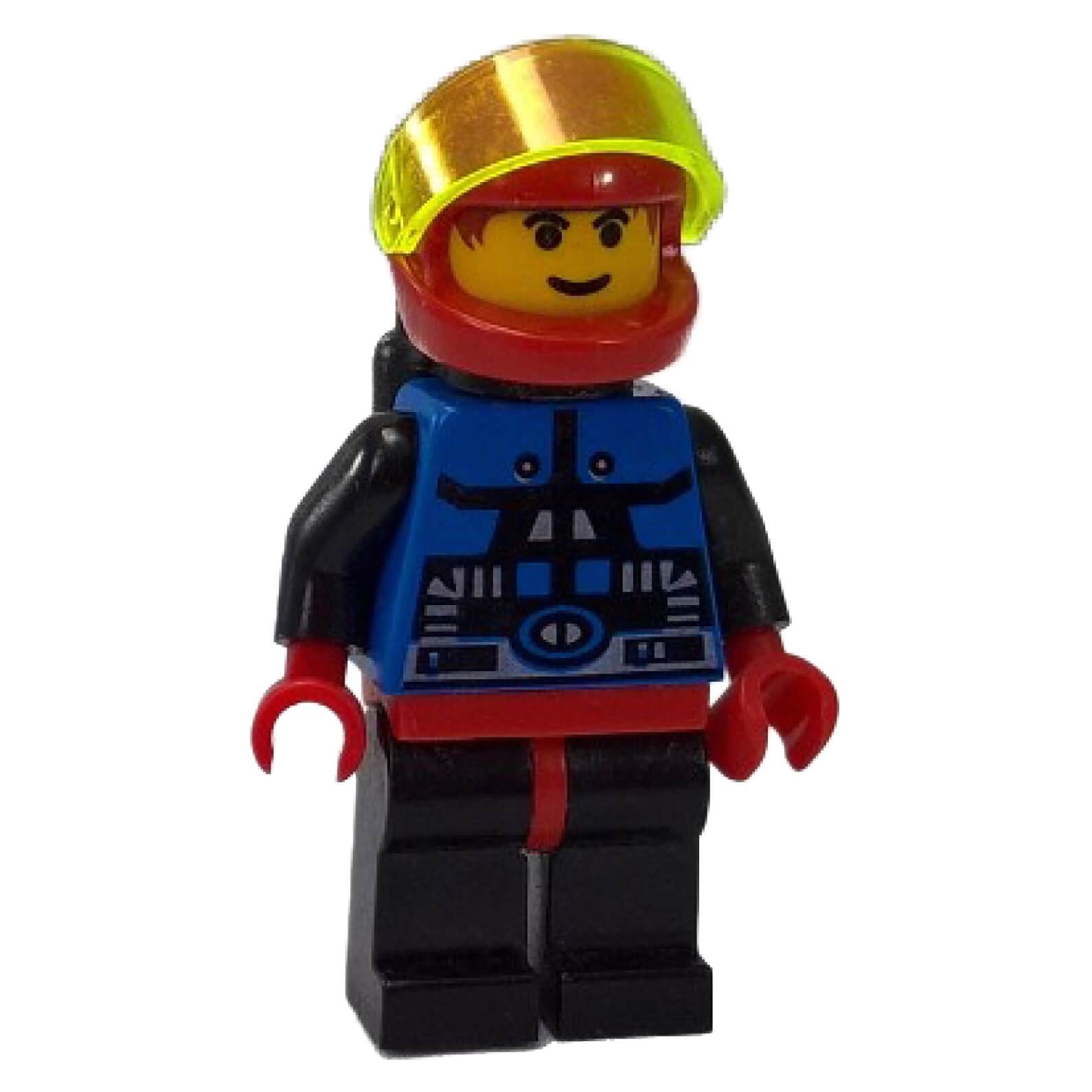 LEGO® Spyrius astronaut Minifiguur (sp039) met blauwe en zwarte torso, uit set 6959-1 Lunar Launch Site